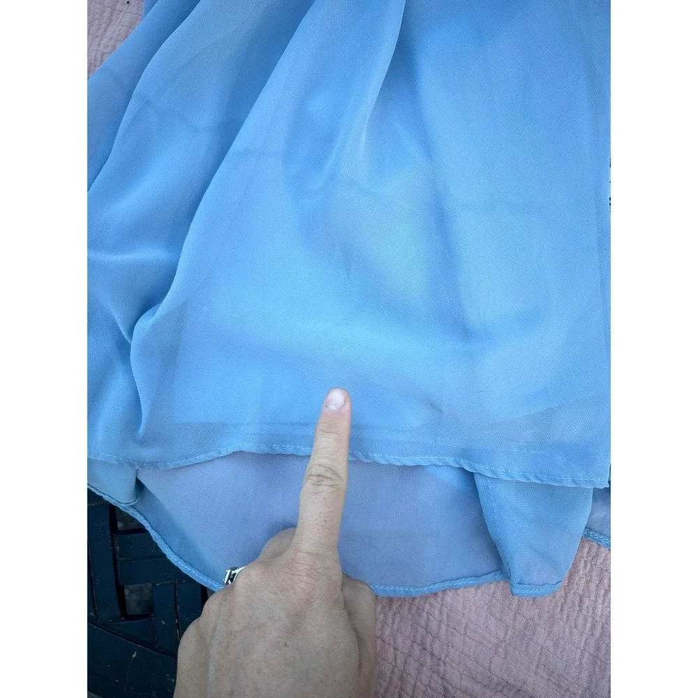 Azazie Everett Maxi Dress A4 Sky Powder Blue Peep Back Formal Bridesmaid Prom
